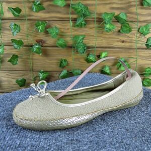 Easy Spirit Mahera Beige Fabric Ballet Flats Women 6 Casual Comfort Espadrille